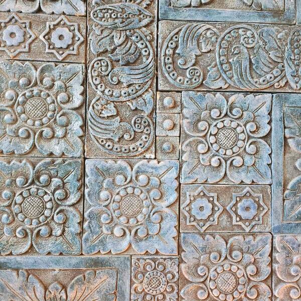 Carved Blue Tiles