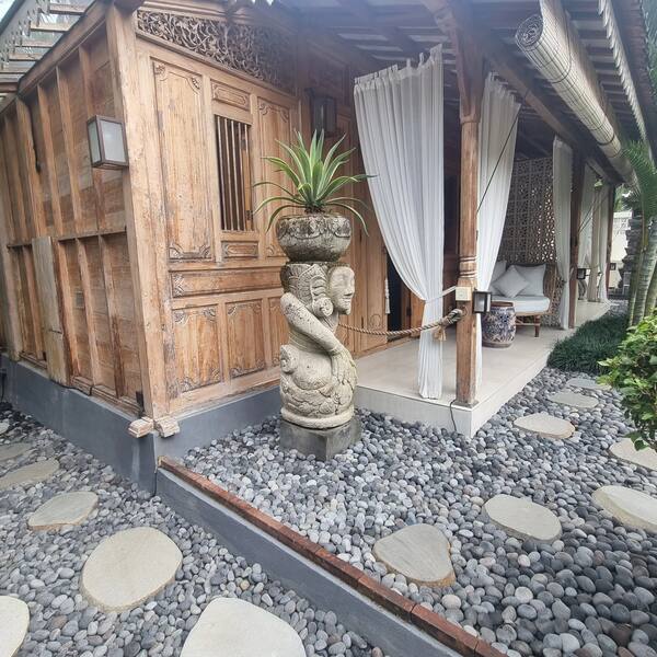 River Stone Pathway & Pebble Landscaping