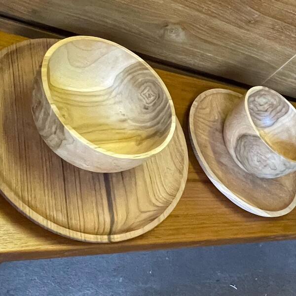 Teak Bowls & Plates