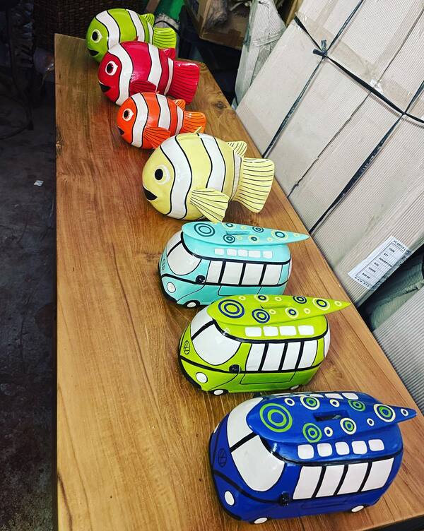 Painted Fish & VW Bus