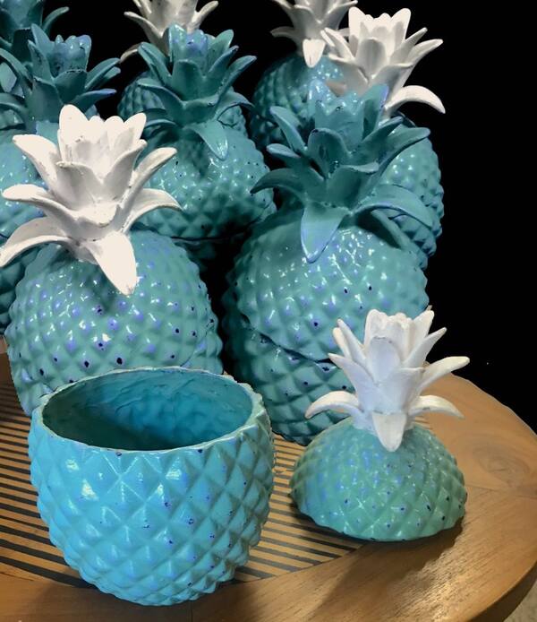 Teal Pineapple Jars