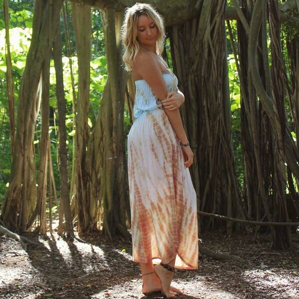 Peach Tie-Dye Maxi