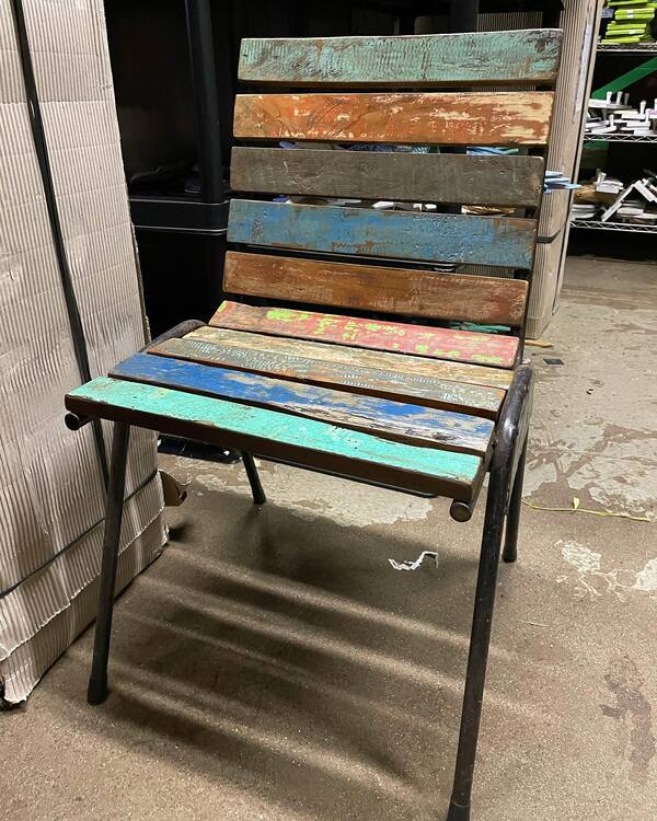 Reclaimed Iron Frame Chair