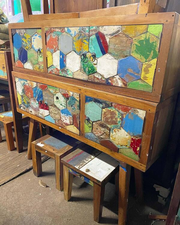 Reclaimed Hexagon Tile Sideboard