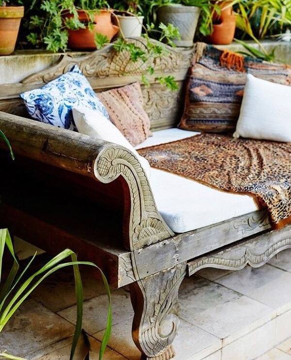 Carved Teak Daybed